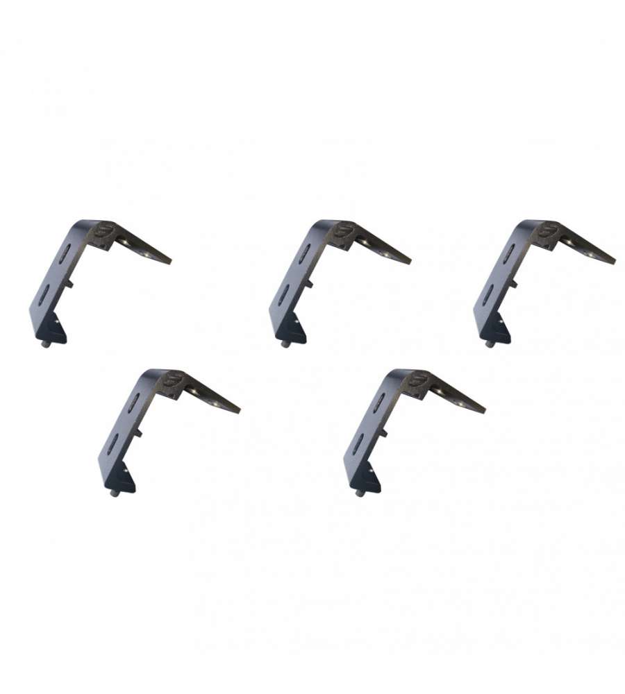 KIT Staffe Pergola Bioclimatica 5 Pezzi Antracite 10x10x5 cm Alluminio