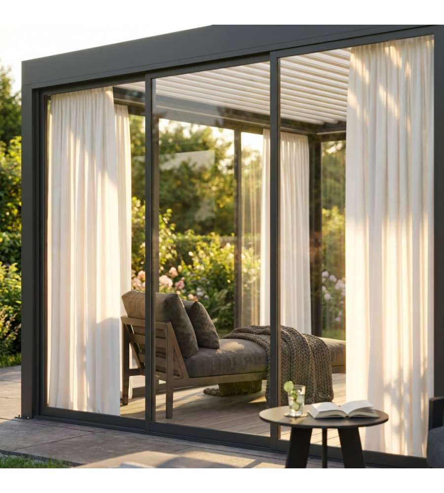 Pergola BioClimatica Tenda da Interno 4m Antracite per Pergola Moderna