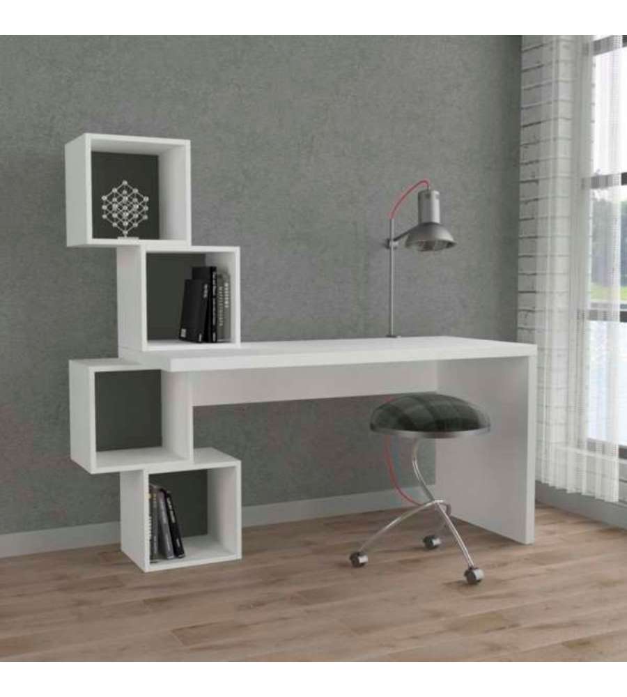 Scrivania con libreria Balance bianca