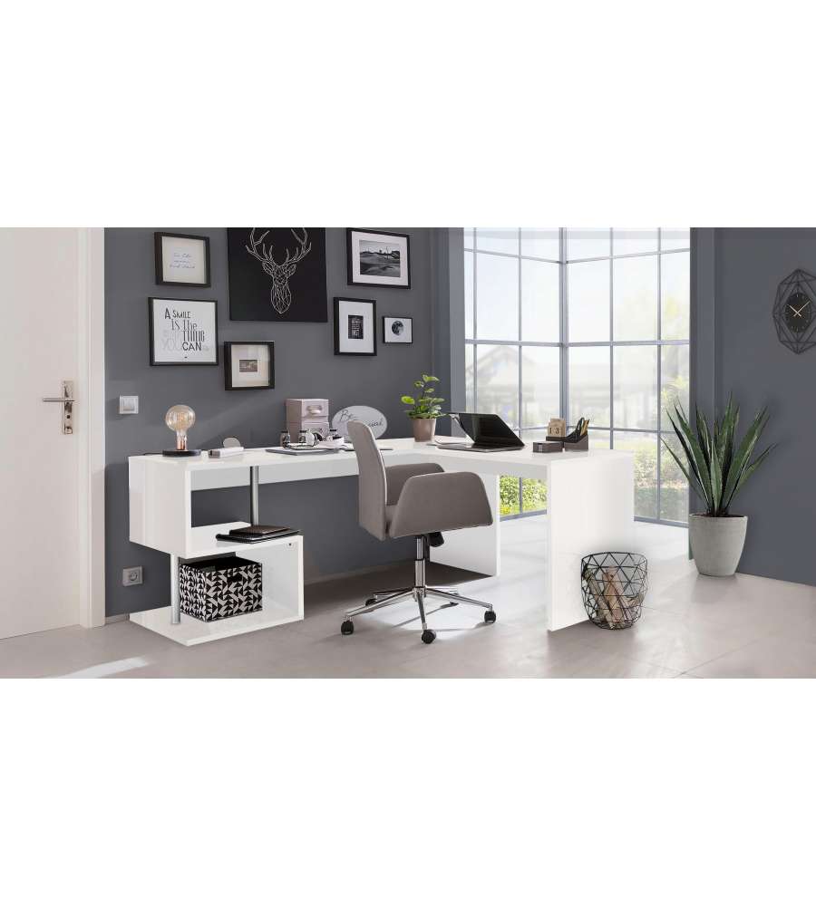 Scrivania design moderno bianco lucido - ESSE office desk 100