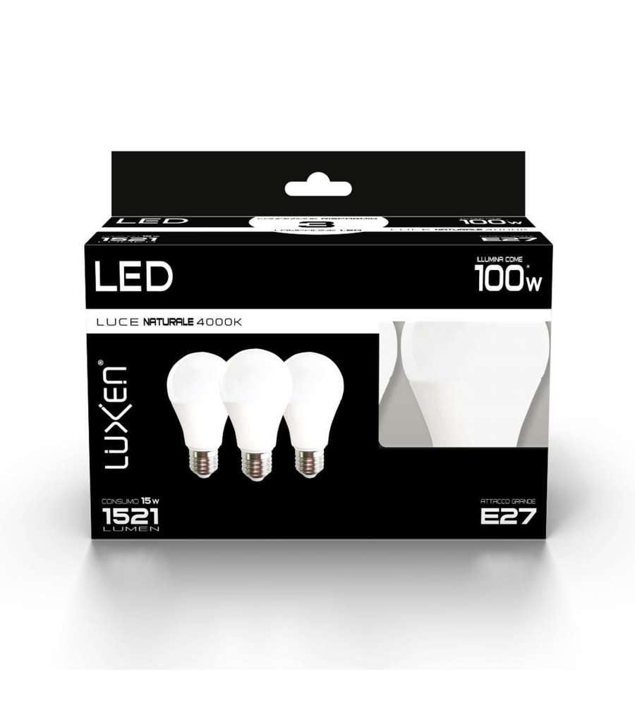 Set 3 lampade Luce Calda LED