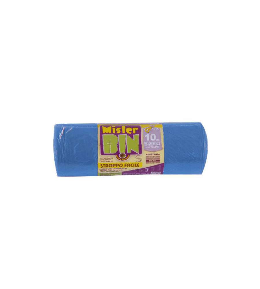 Sacco Immondizia Legacci Azzurro 70X110 G 30 Pz 10 Mr.Bin