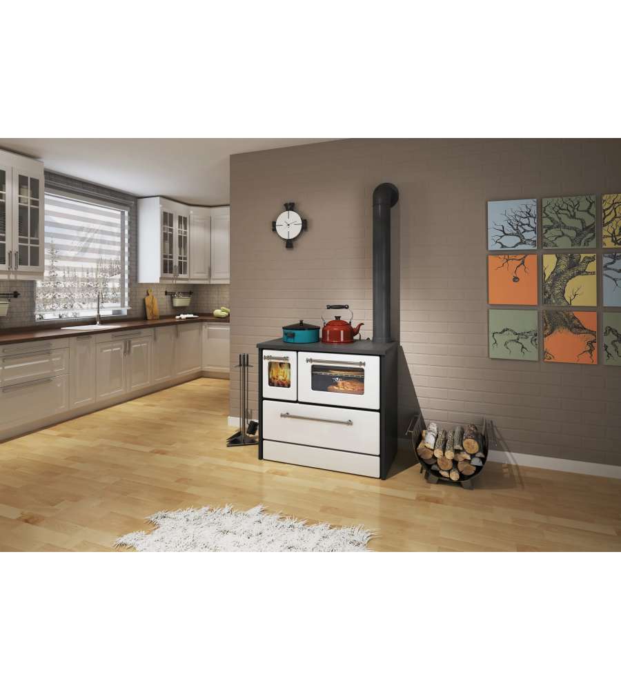 Cucina a legna 9 kw Bianca Beatrice ECODESIGN