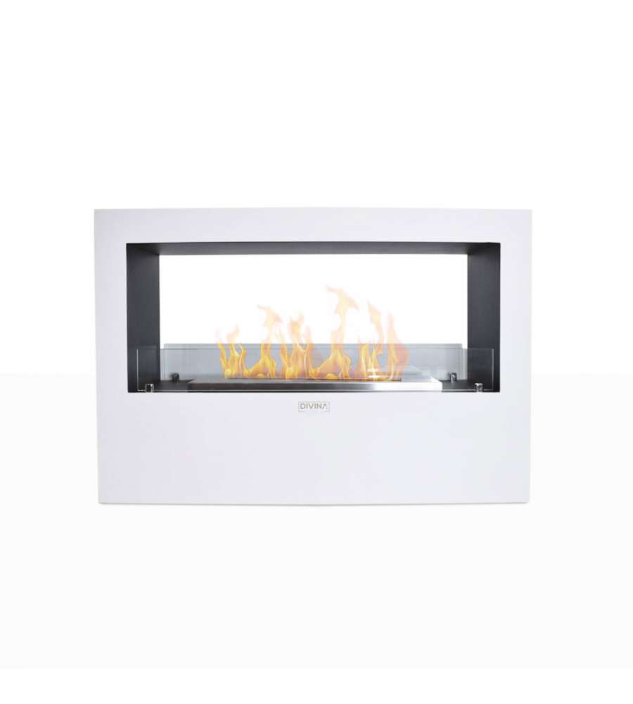 Camino a bioetanolo biocamino per interno esterno Giotto S Bianco 100x30x70