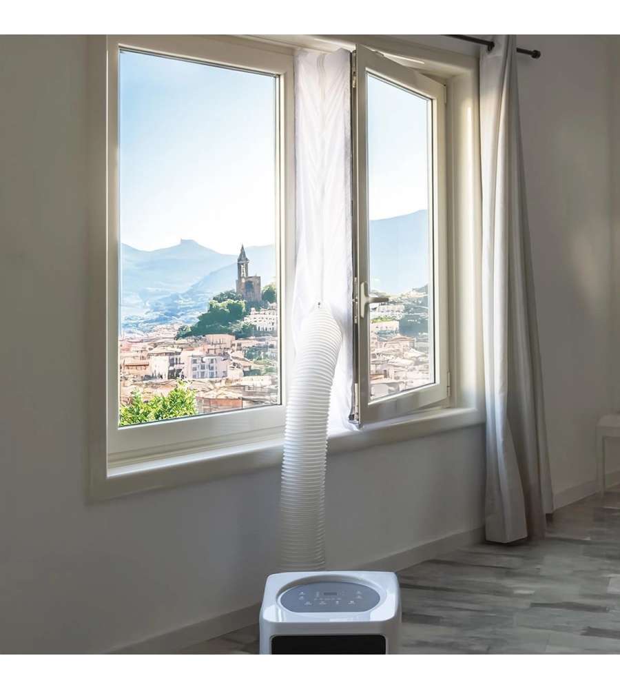 Giubbotto Climatizzato CoolCop Per Auto: Aria Condizionata E Riscaldamento Portatile Per Cabina - Installazione Su Finestra Con Tubo Da 1,8 M - Raffresca O Riscalda L'Abitacolo
