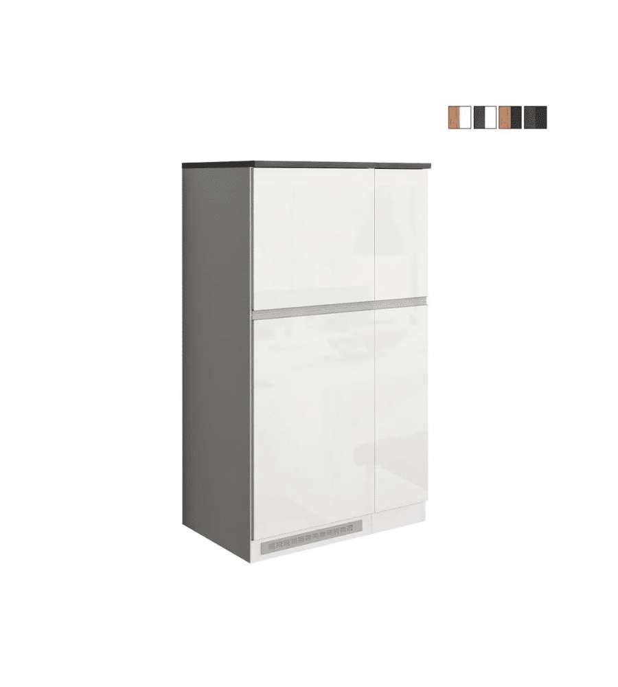 Web Furniture Set Mobili Copri Frigo e Portaspezie Bianco/Grigio 60x60 cm