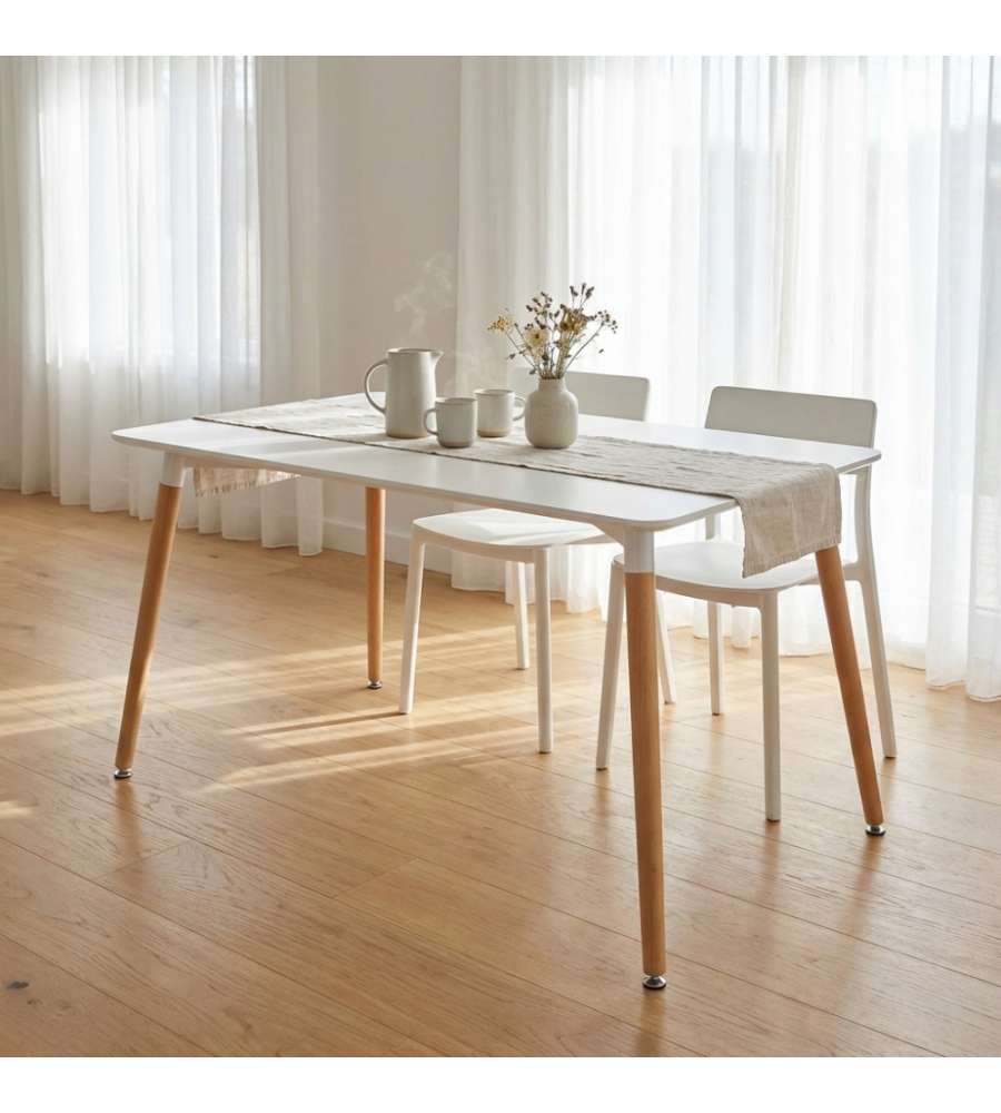 Cosma Tavolo da Giardino LIONE 120x80 Bianco Rettangolare in Legno