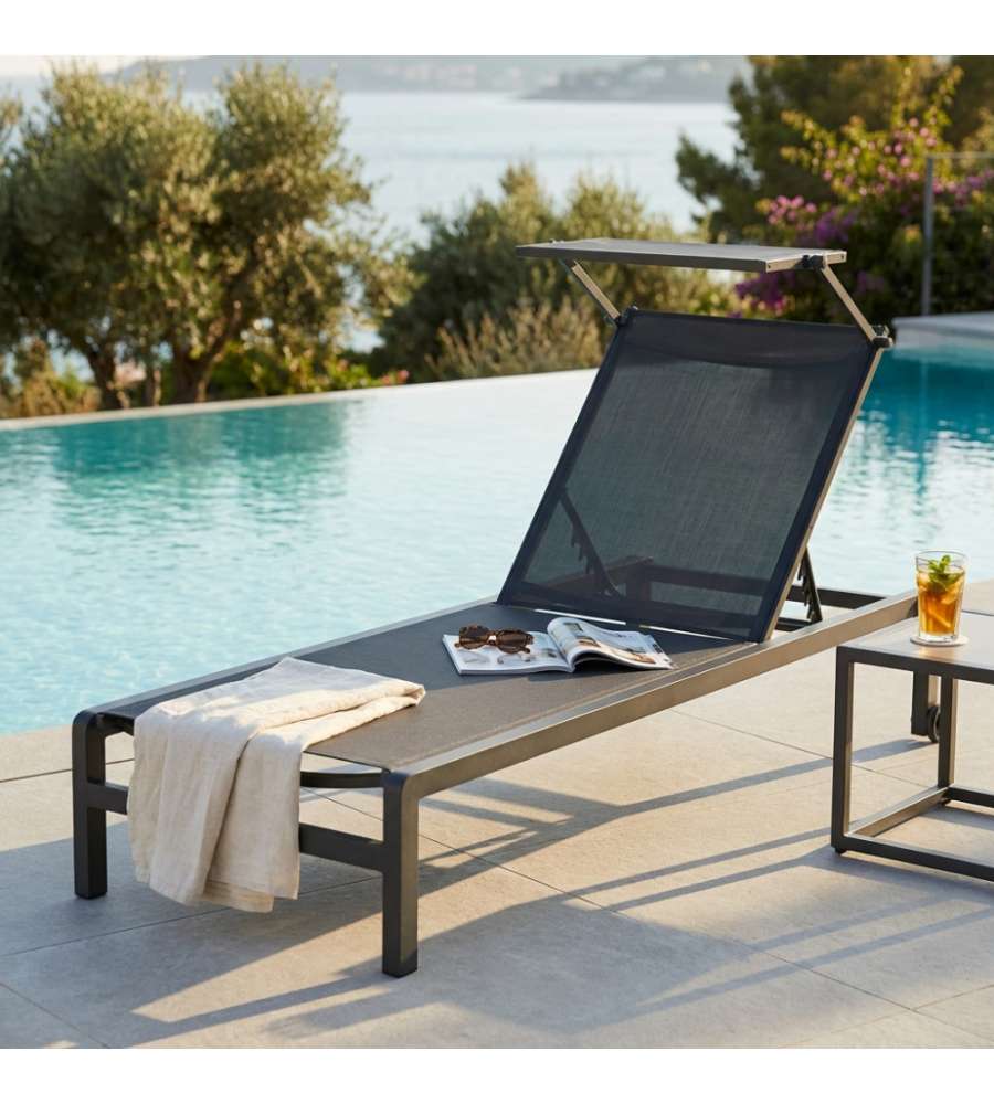 Cosma Lettino Prendisole Antracite 195x78x32cm Struttura Alluminio