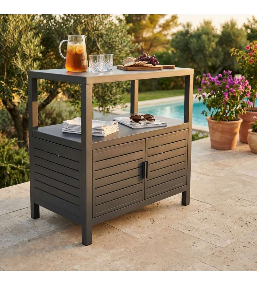 Cosma Mobiletto Multiuso Antracite 90x55x90 cm in Alluminio