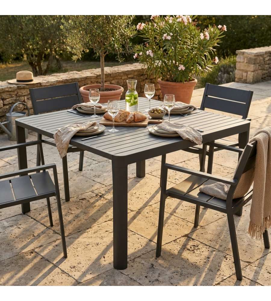 Cosma Tavolo Estensibile 100/150 x 150 cm Antracite Alluminio