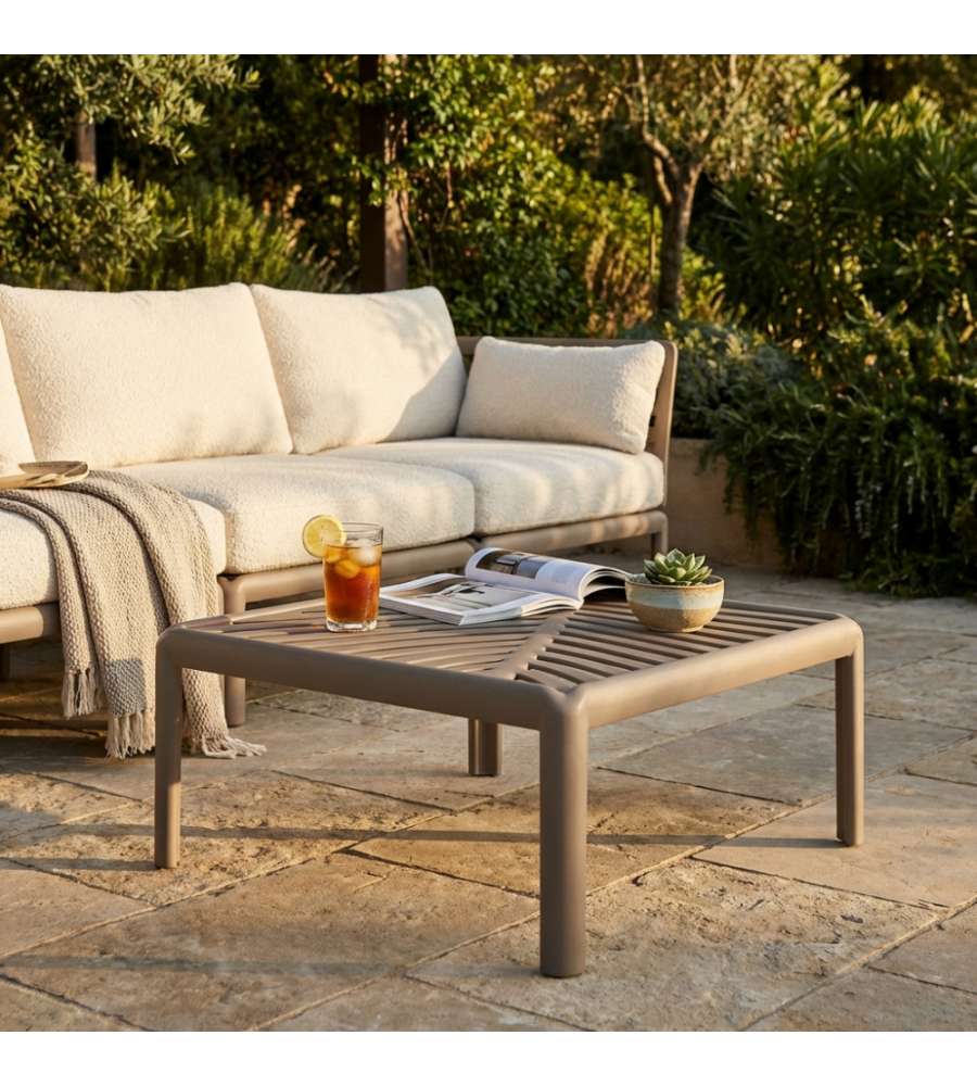 Cosma Tavolino da Giardino Quadrato Taupe 70x70x32 cm Polipropilene