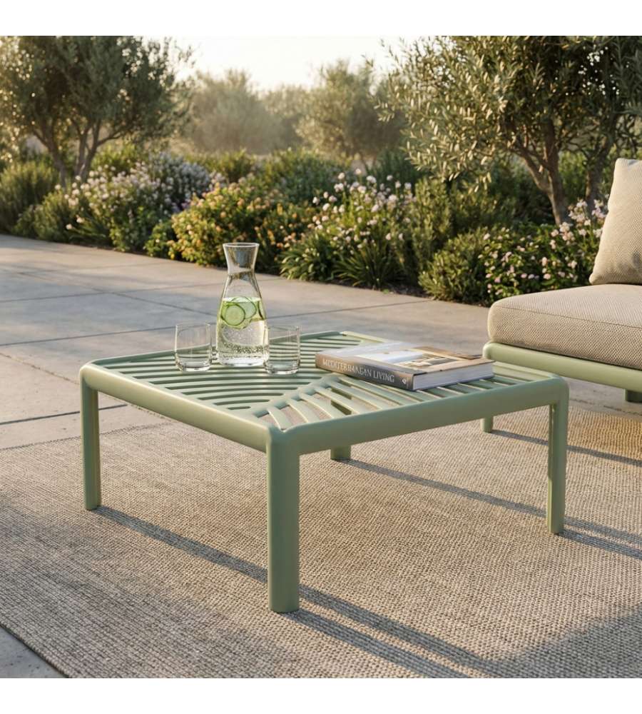 Cosma Tavolino da Giardino Quadrato Verde 70x70x32 cm in Polipropilene