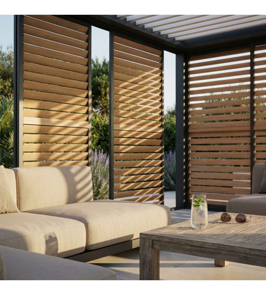 Cosma Laterale Scorrevole per Pergola Bioclimatica 270x238 cm Marrone