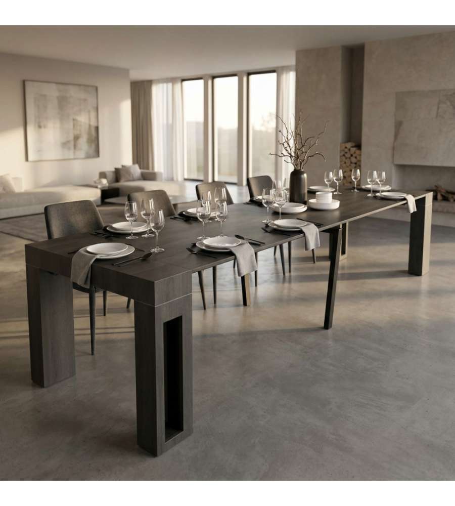 Cosma Tavolo Consolle Allungabile Antracite 45/300 x 90 cm Design Moderno