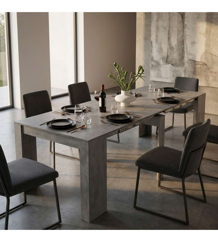 Cosma Tavolo Consolle Allungabile Grigio Effetto Cemento 50/300x90 cm