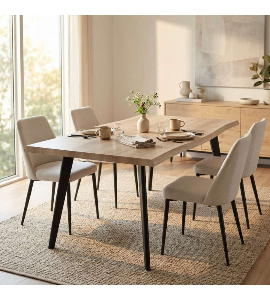 Cosma Tavolo Naturale Nodato 160 x 90 cm Fisso Rettangolare Marrone Chiaro