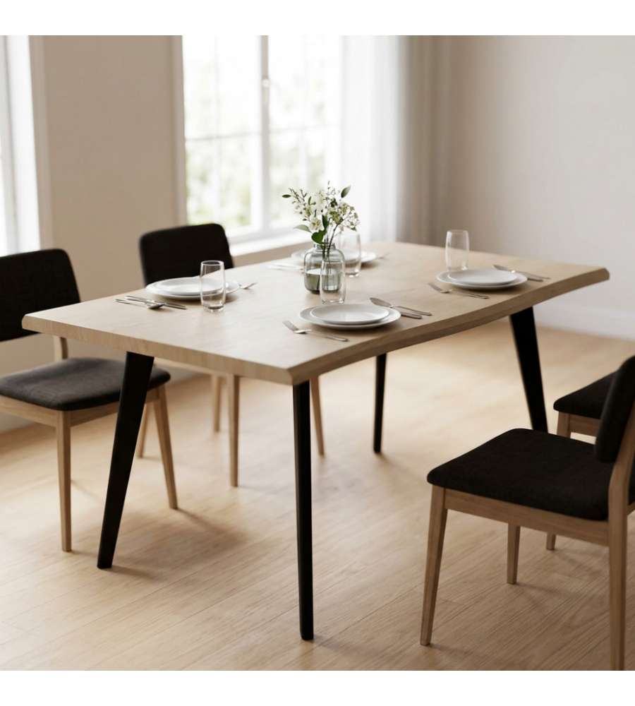 Cosma Tavolo Bianco Effetto Legno 160x90 cm Fisso Moderno Rettangolare