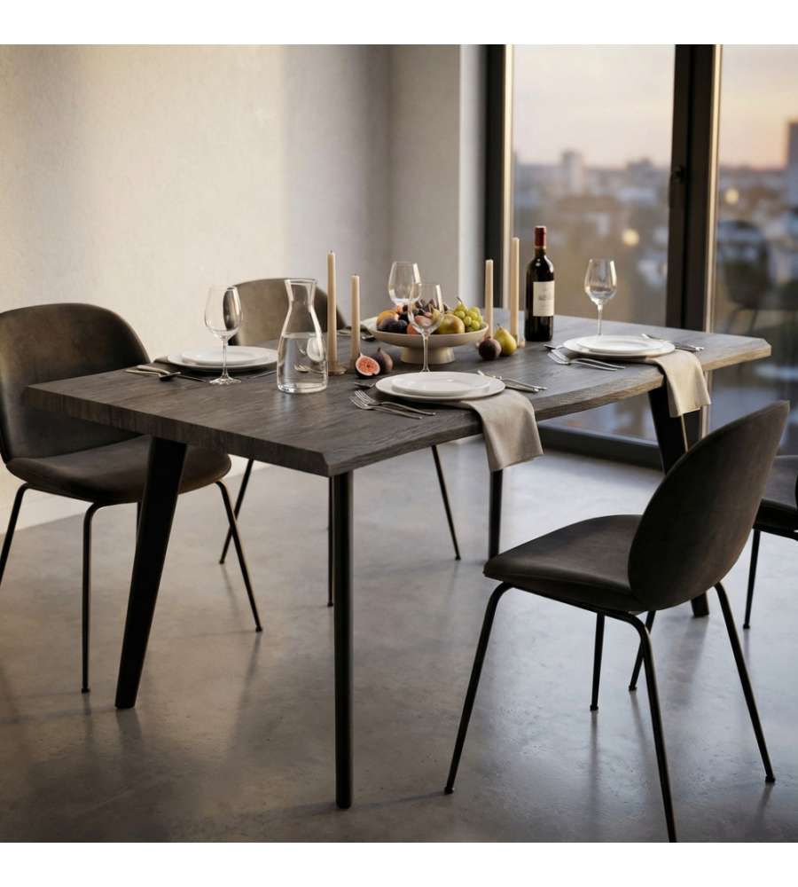 Cosma Tavolo Antracite Effetto Legno 160x90 cm Fisso Moderno Rettangolare