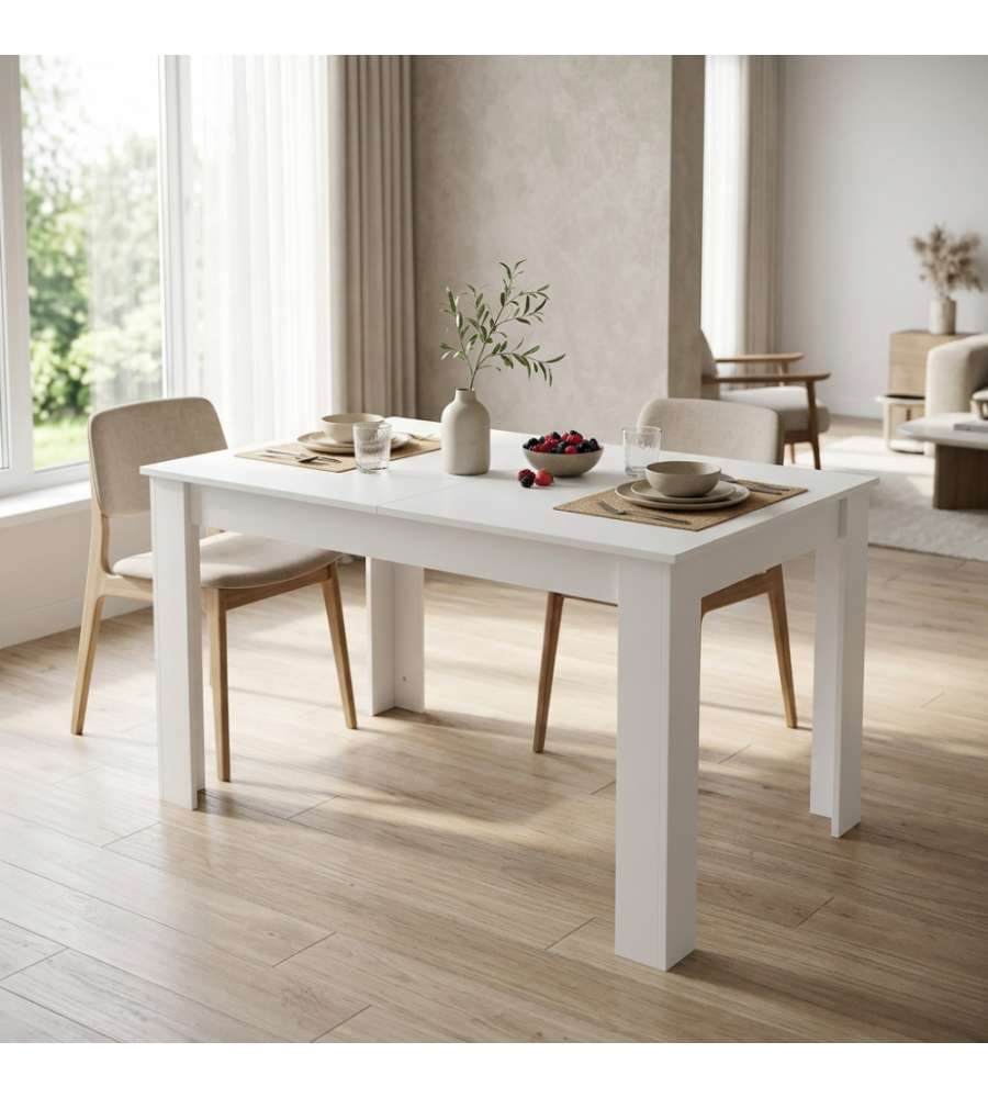 Cosma Tavolo Allungabile Bianco 140/190 x 90 cm Design Moderno