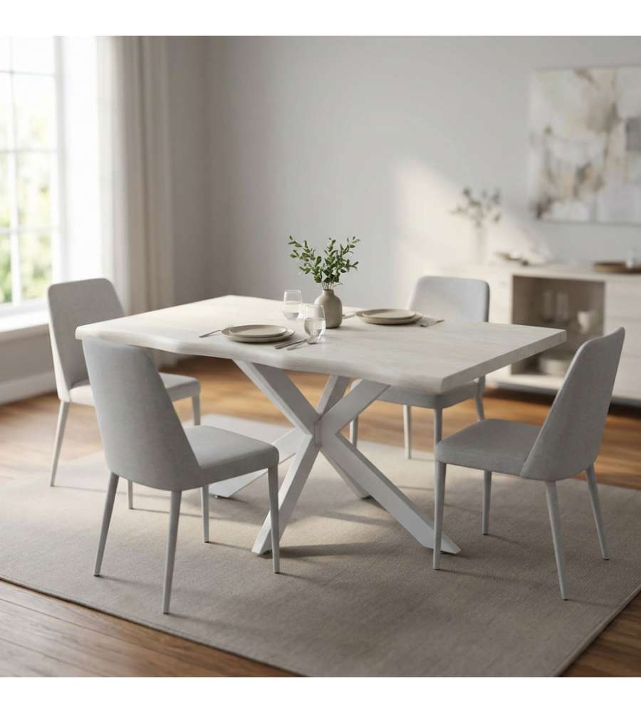 Cosma Tavolo FLOYD Bianco 160x90 cm Effetto Legno Fisso Rettangolare