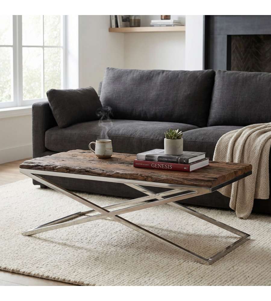 Cosma Tavolino Fisso Marrone 130x70 cm in Legno Moderno