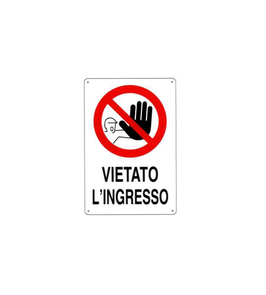 Cartello Vietato L'Ingresso 20X 30 Plastica