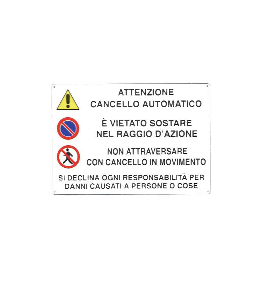 Cartello Cancello Automatico 30X 20 Alluminio