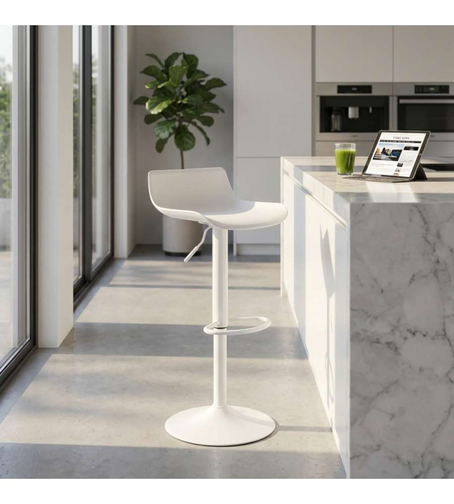 Cosma Sgabello Merano Bianco in Plastica cm 43x44x75/96 h Moderno