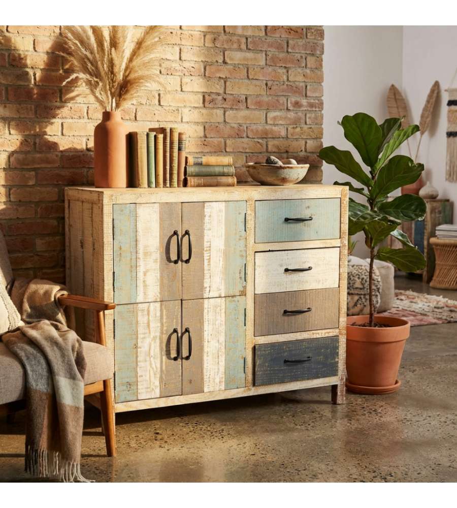 Cosma Mobile Edison - Credenza Ingresso Legno Multicolor 100x40x86