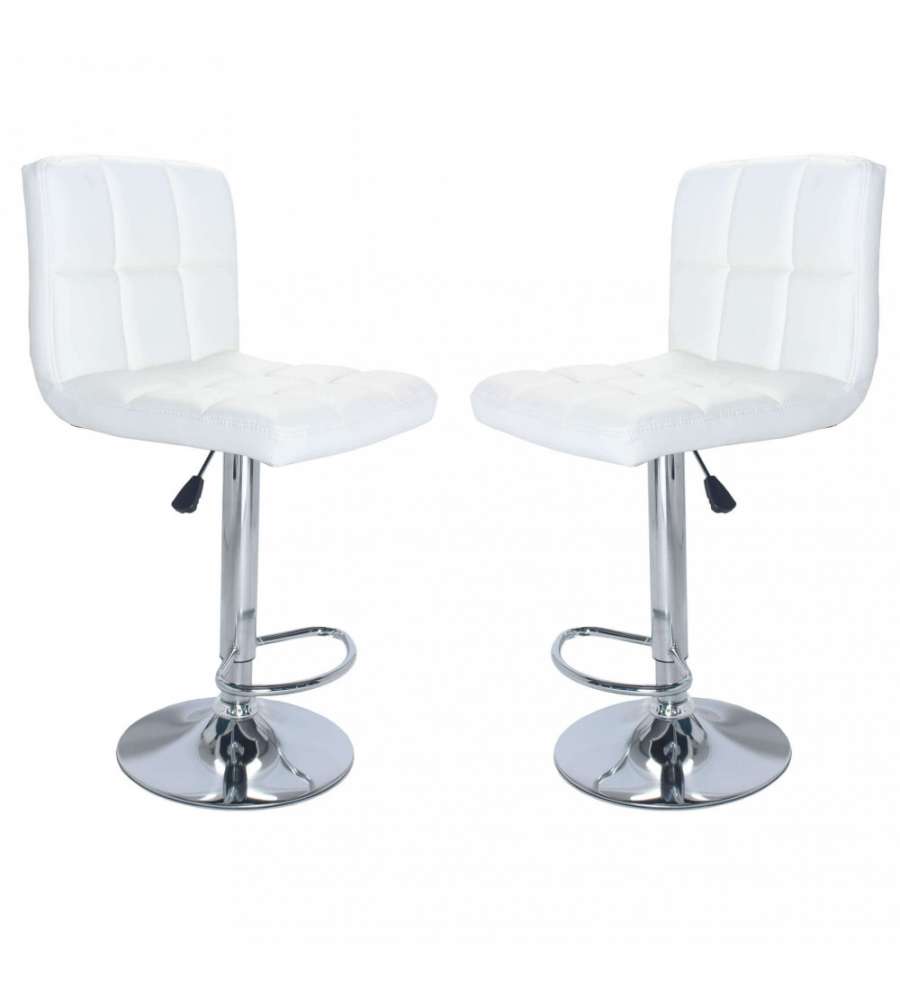 Cosma Sgabello girevole regolabile Ecopelle Bianco 51x46 cm