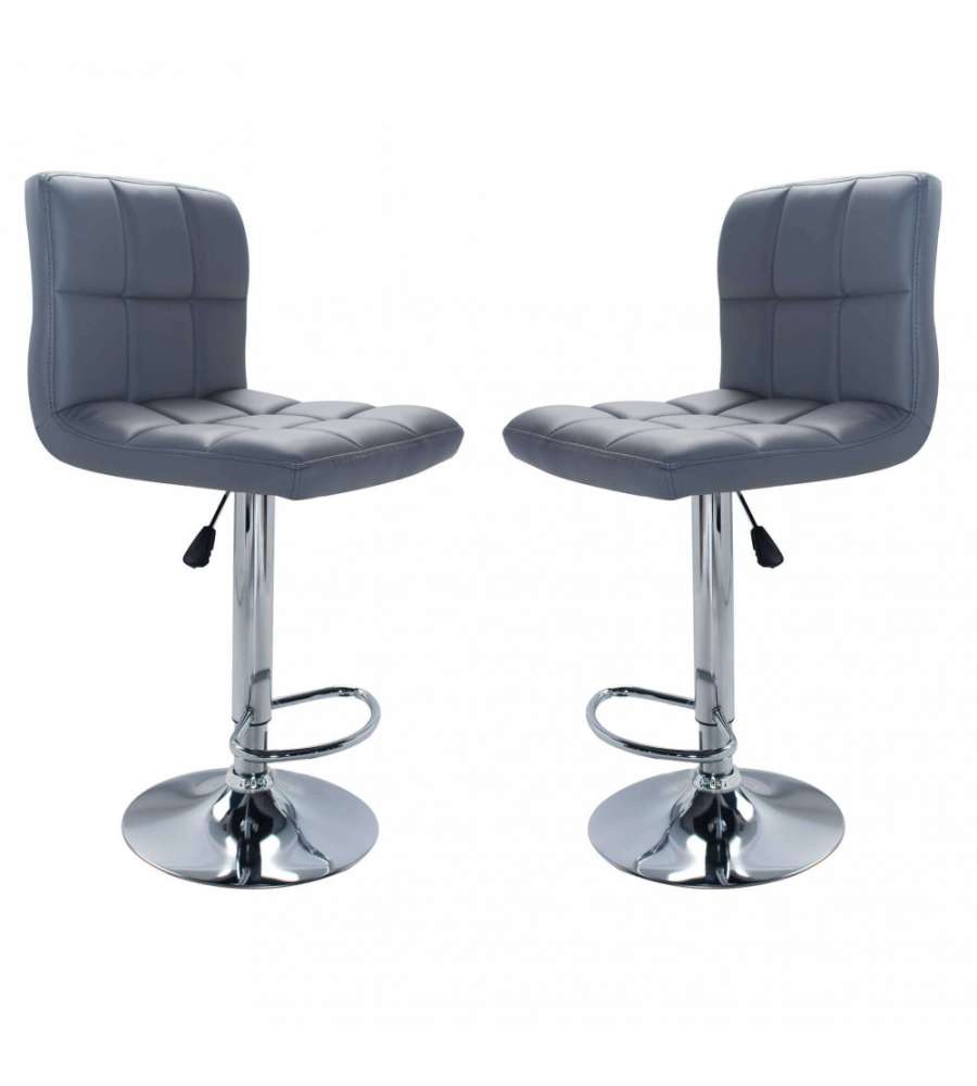 Cosma Sgabello girevole regolabile in ecopelle grigio 51x46x95/115 cm