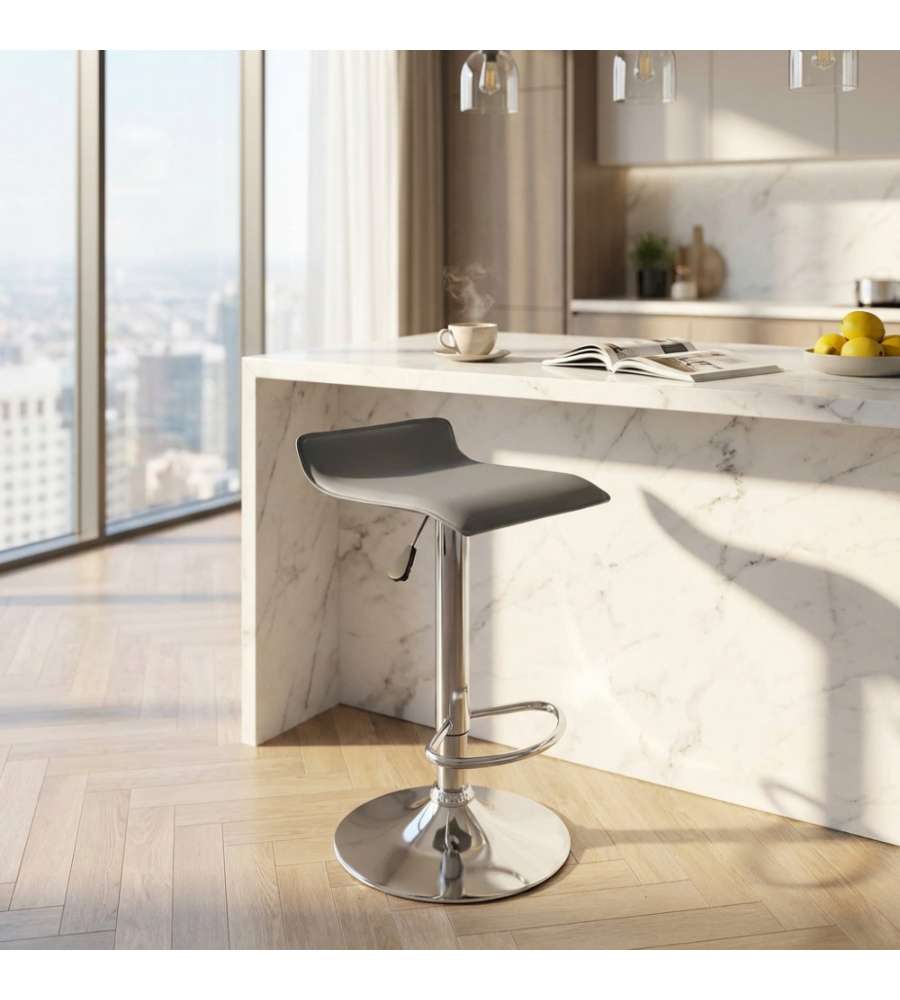 Cosma Sgabello Jake Girevole Regolabile Ecopelle Grigio 39,5x38,5 cm