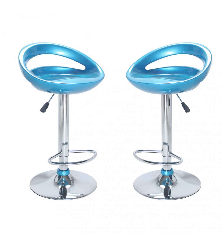 Cosma Sgabello Jimmy Blu Regolabile in ABS e Acciaio 43,7x46,5 cm