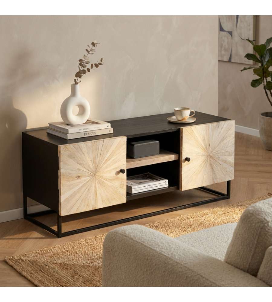 Cosma Porta TV Stanford - Mobile in legno di mango marrone 140x46x56 cm