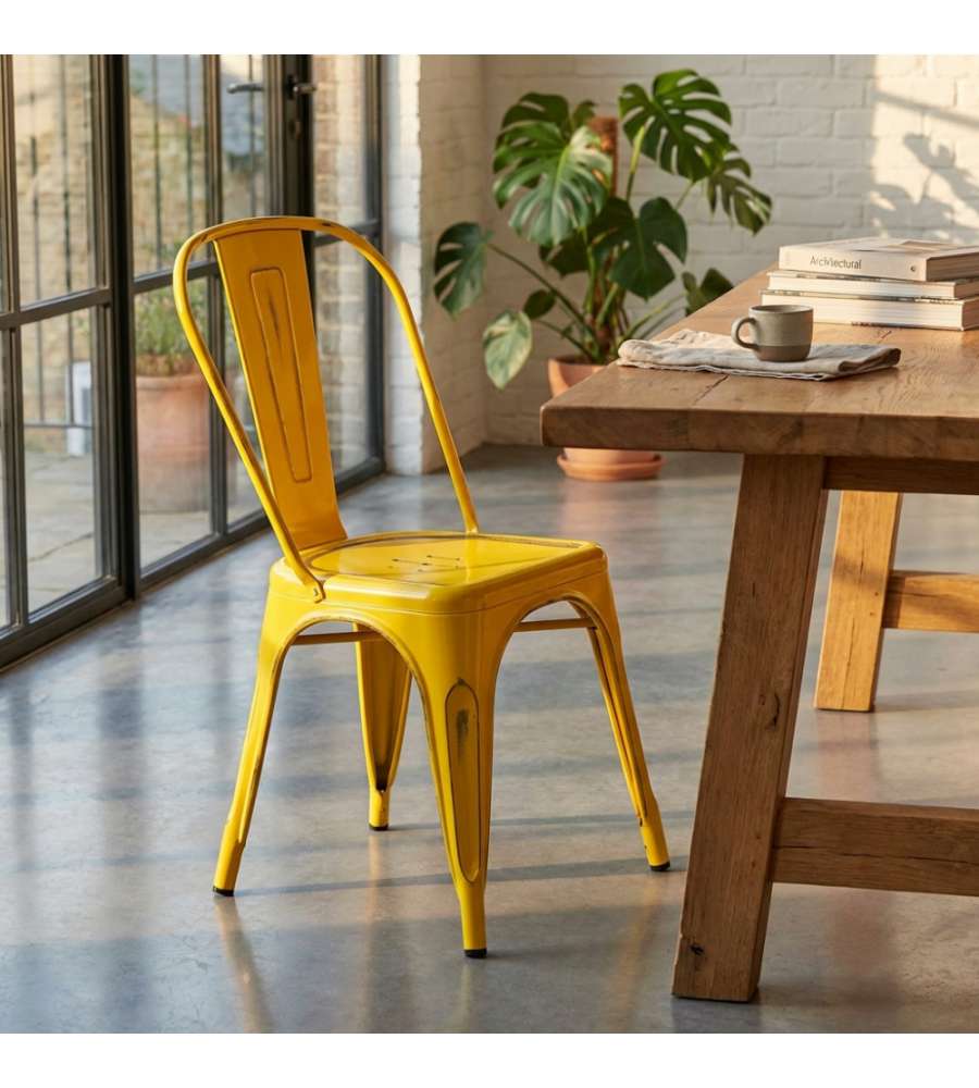 Cosma Sedia Modello Lola Giallo Antico in Metallo 35x45x85