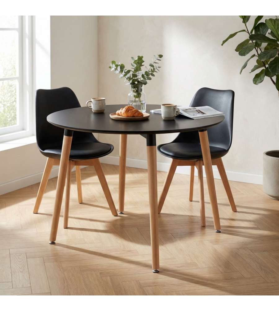 Cosma Tavolo da Giardino Rotondo diam. 120 cm Nero - Fisso in Acciaio