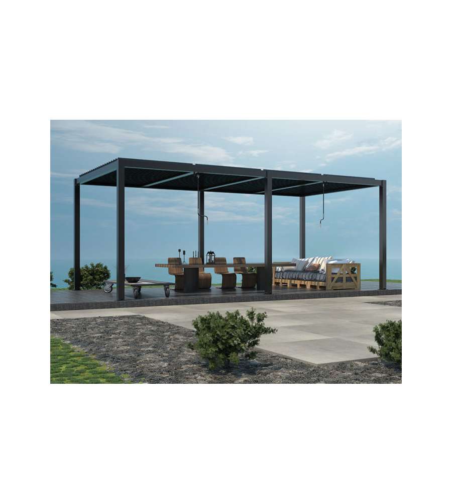 Giardini di Maggio Pergola Bioclimatica Calicantus Twin - Antracite - 7,8x4m