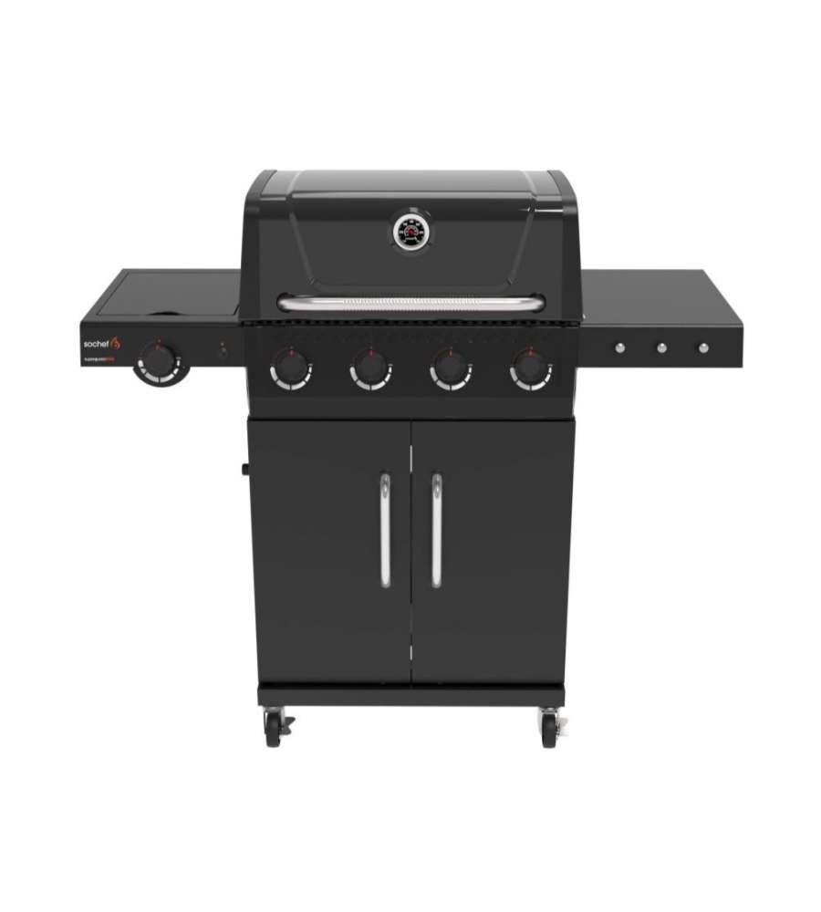 Barbecue a Gas Supergusto 4 Fuochi 10 kW con Coperchio Smaltato 128x63 cm