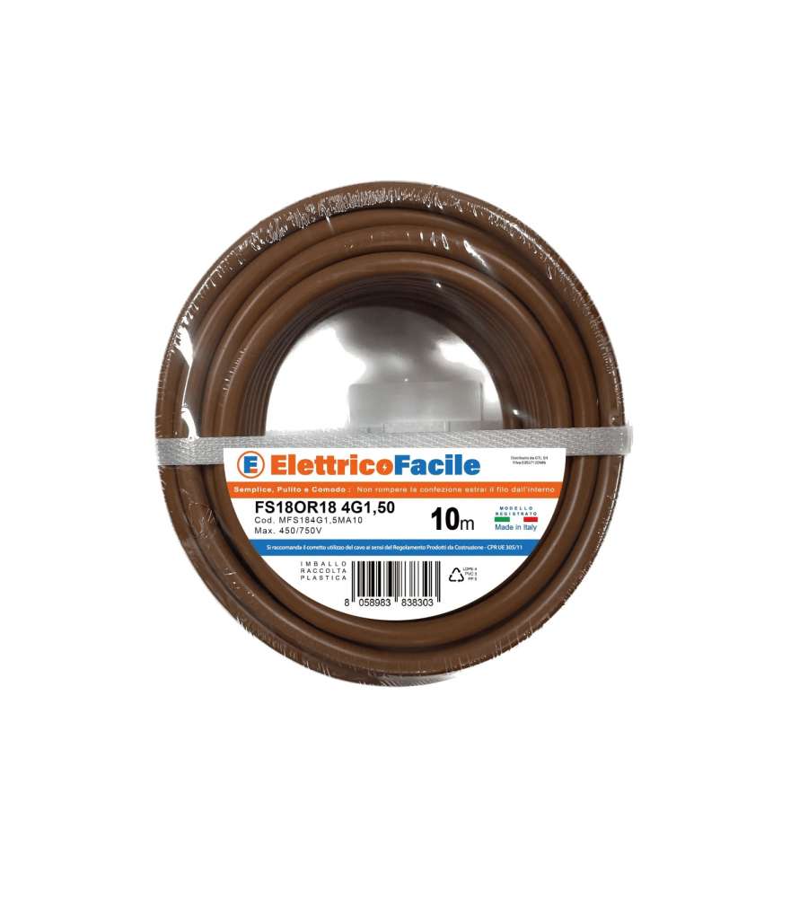 GO-AT Cavo unipolare FS18OR18 marrone 10 m 450/750V per edilizia