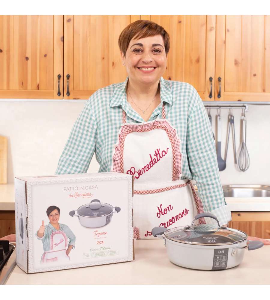Fatto in casa Benedetta Tegame per Induzione 24 cm con Coperchio