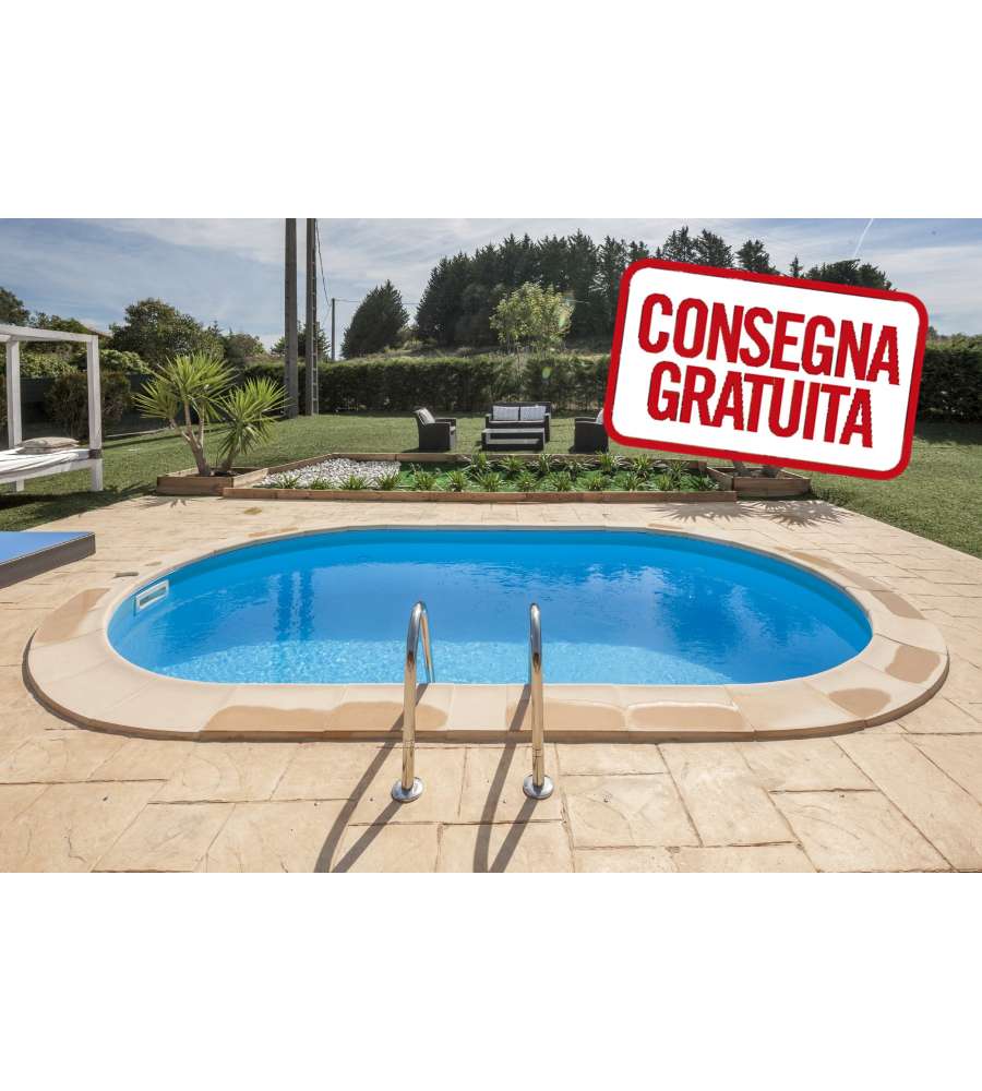 Piscina Ovale Acciaio 600 x 320 x 150 h cm