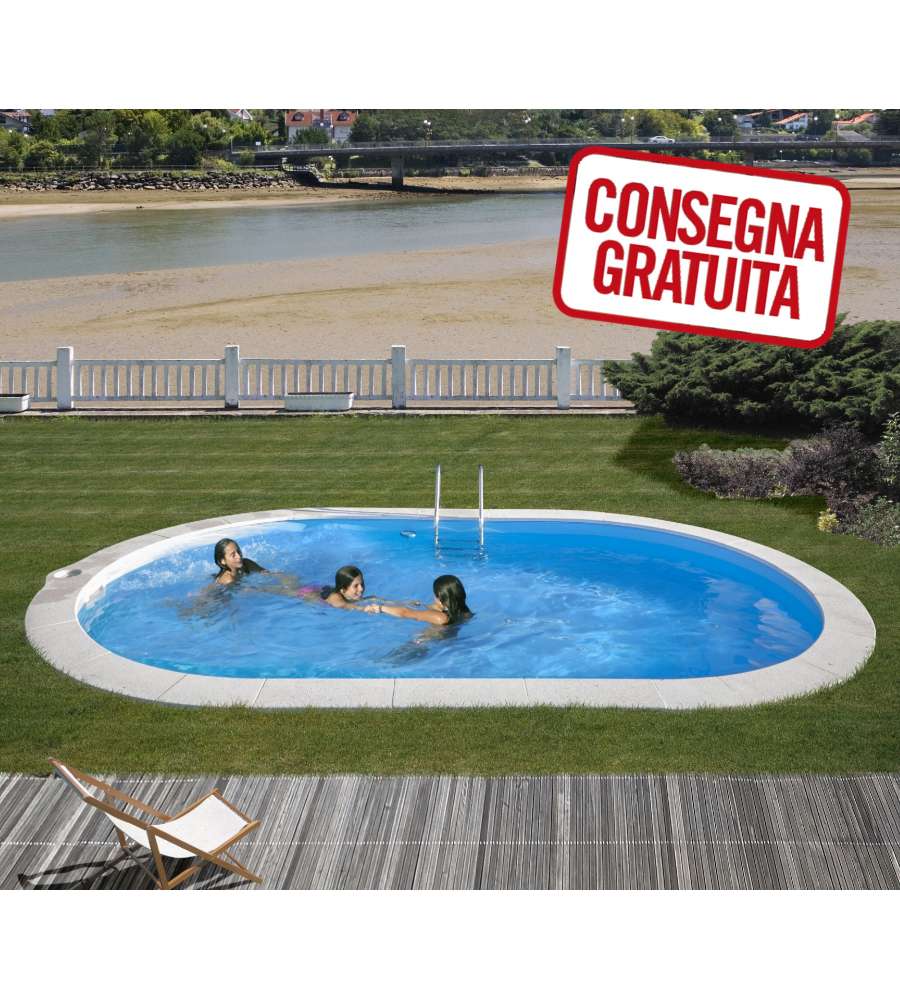 Piscina Ovale laccata 800 x 400 x 120 h cm