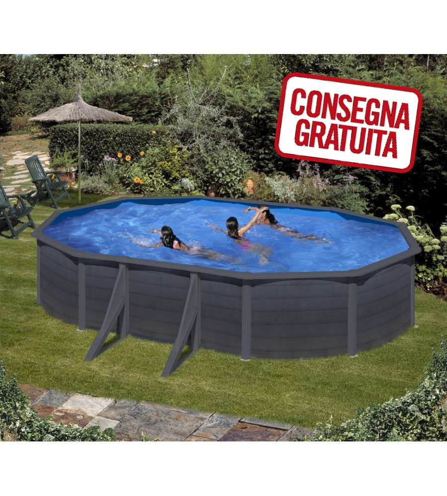 Piscina Ovale Grafite 610 x 375 x 132 h cm