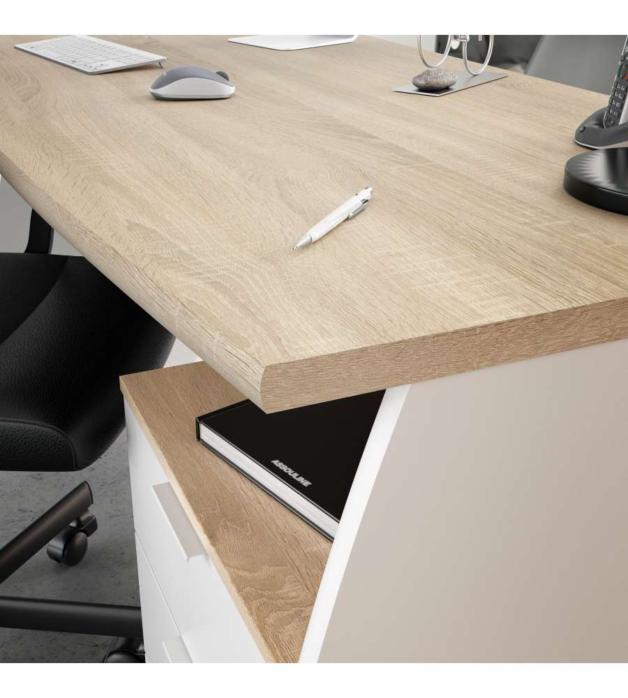 HORM scrivania scrittoio BUREAU (Bianco - Noce Canaletto e MDF