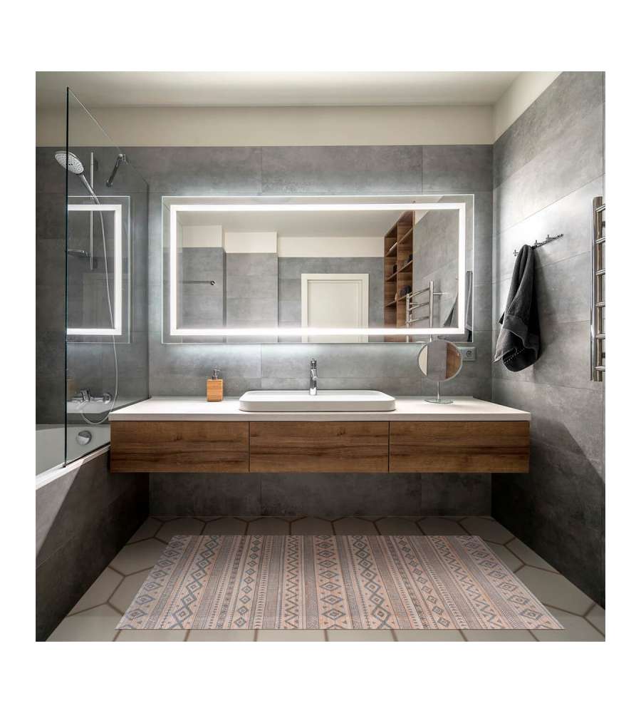 Tappeto Bambu Etnic Bianco-grigio 140x200