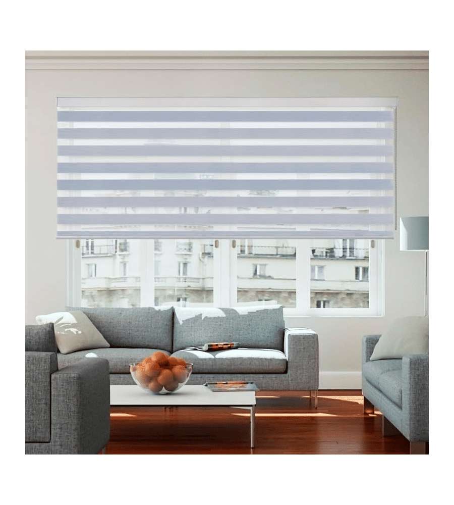 STOR PLANET Tenda a Rullo Giorno e Notte Argento 80x250cm Finiture Premium