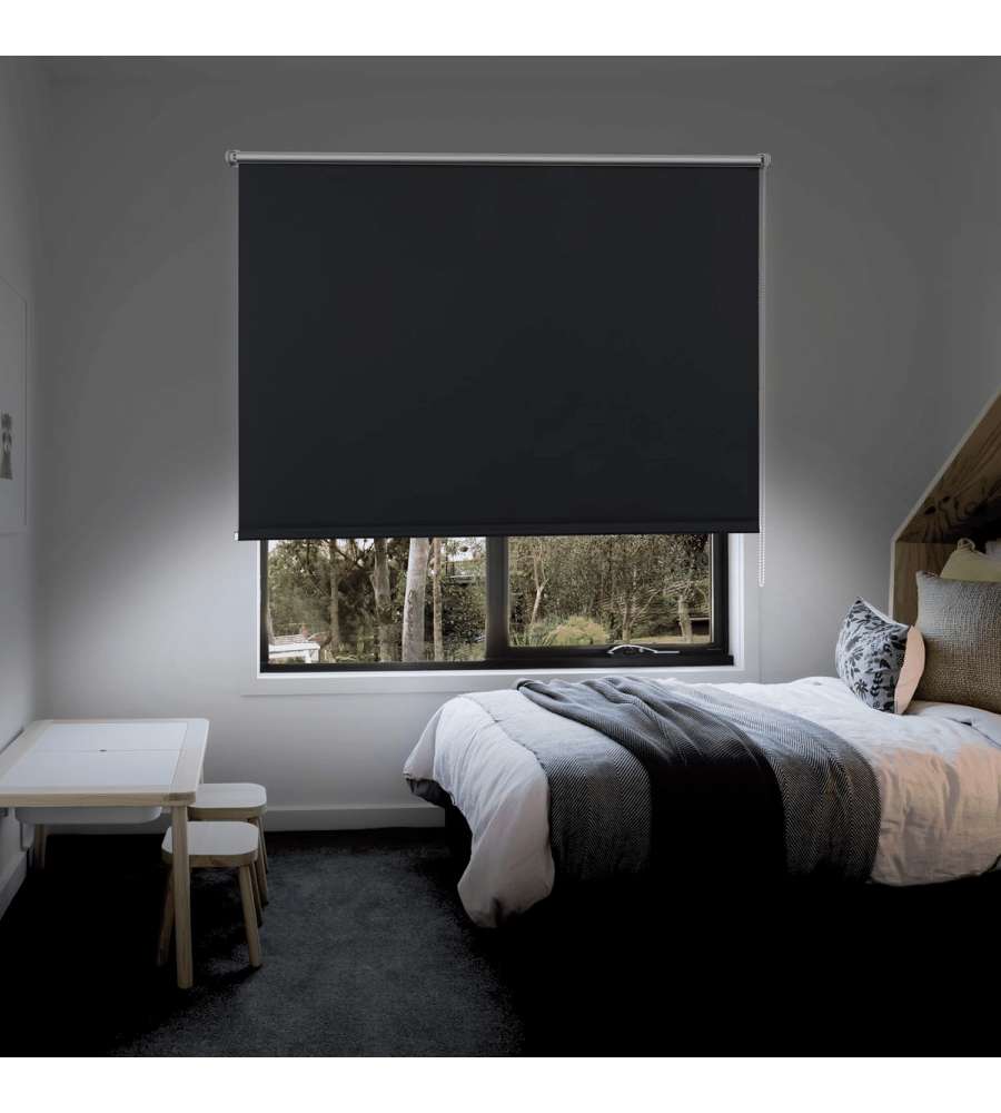 STOR PLANET Tenda Rullo Oscurante Reflect Nero 90x180 cm Senza Fori