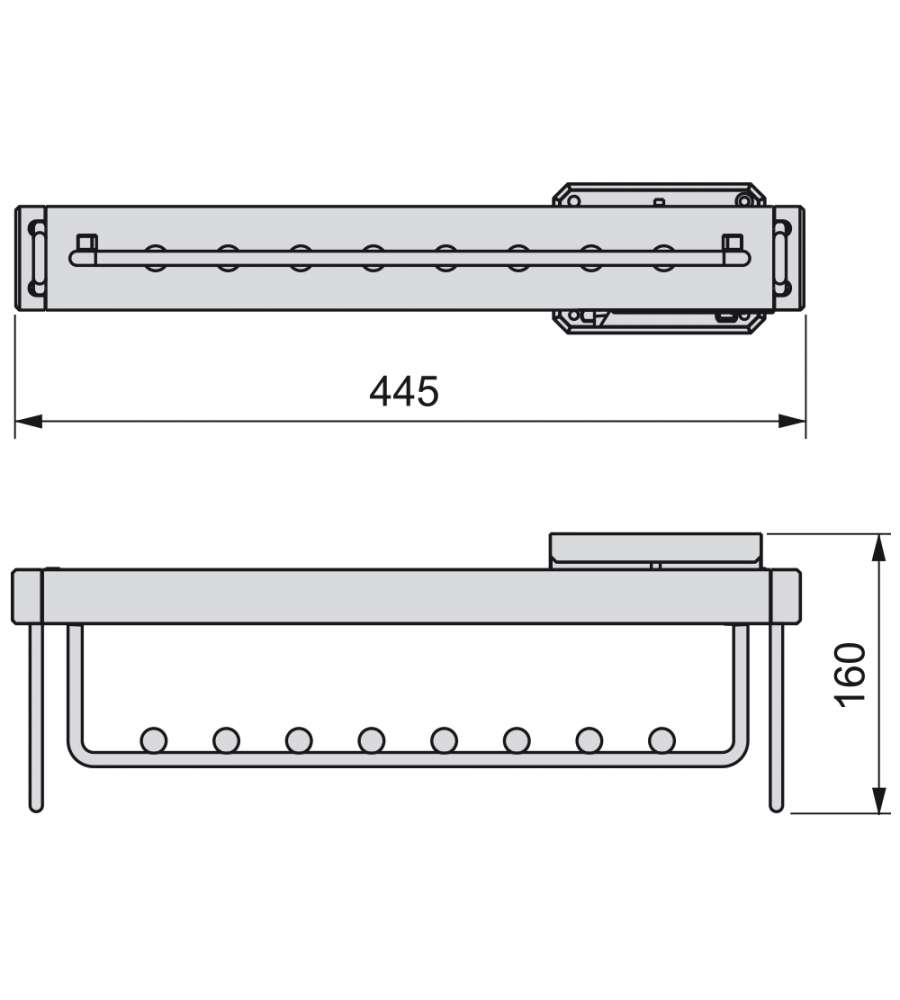 Emuca Appendiabiti Estraibile Per Armadio, 450 Mm