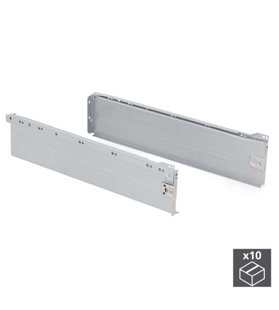 Emuca Kit Cassetto Ultrabox 150mm - Grigio Metallizzato - 10 U.