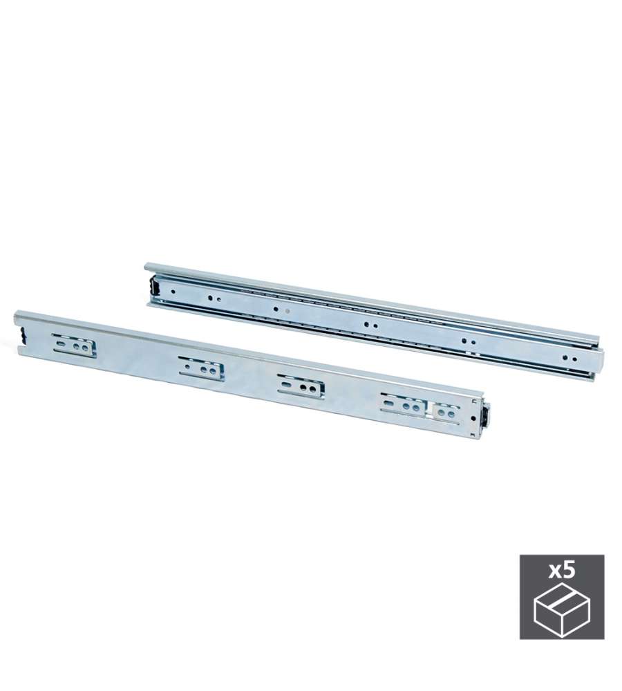 Emuca Kit Guide per cassetti, a sfera, 45x 400 mm 5 sets